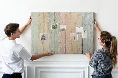 Bedruckte Korkplatte Bunte Bretter
