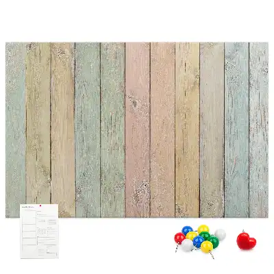 Bedruckte Korkplatte Bunte Bretter