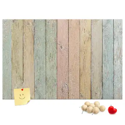 Bedruckte Korkplatte Bunte Bretter