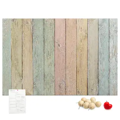 Bedruckte Korkplatte Bunte Bretter