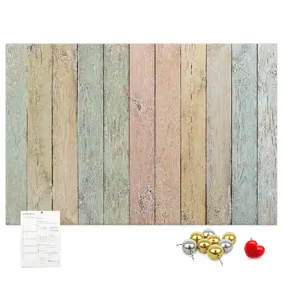 Bedruckte Korkplatte Bunte Bretter