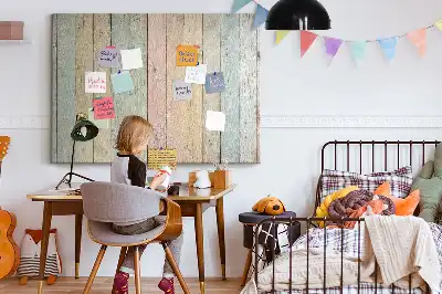 Bedruckte Korkplatte Bunte Bretter
