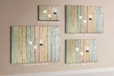 Bedruckte Korkplatte Bunte Bretter