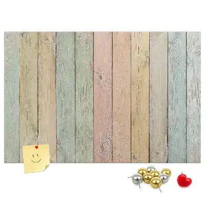 Bedruckte Korkplatte Bunte Bretter