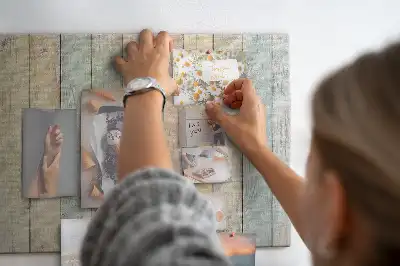 Bedruckte Korkplatte Bunte Bretter