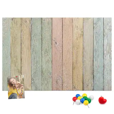 Bedruckte Korkplatte Bunte Bretter