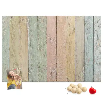 Bedruckte Korkplatte Bunte Bretter