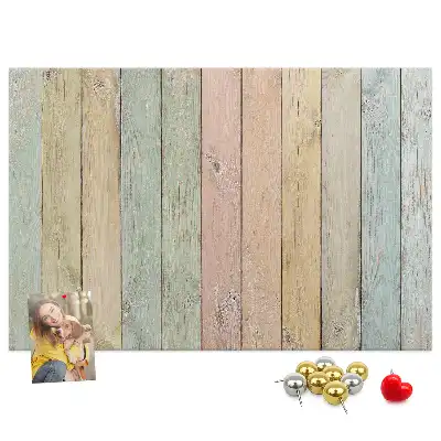 Bedruckte Korkplatte Bunte Bretter