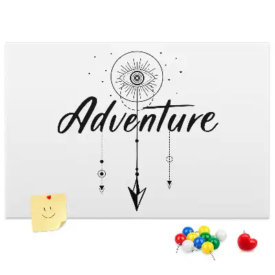 Bilder-Korktafel Ruf des Abenteuers Motto