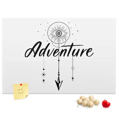 Bilder-Korktafel Ruf des Abenteuers Motto