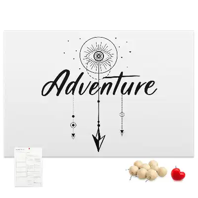 Bilder-Korktafel Ruf des Abenteuers Motto