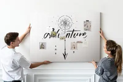 Bilder-Korktafel Ruf des Abenteuers Motto