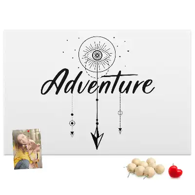 Bilder-Korktafel Ruf des Abenteuers Motto