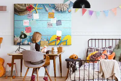 Kork-Pinnwand im Küsten-Design als Dekoration