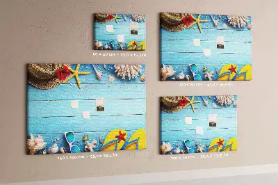 Kork-Pinnwand im Küsten-Design als Dekoration