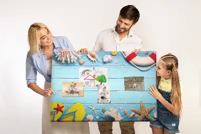 Bedruckte Korkplatte mit maritimen Motiven