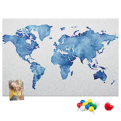 Bedruckte Korkplatte Weltkarte Aquarelle