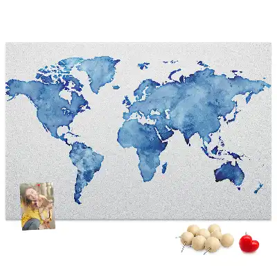 Bedruckte Korkplatte Weltkarte Aquarelle