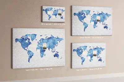 Bedruckte Korkplatte Weltkarte Aquarelle