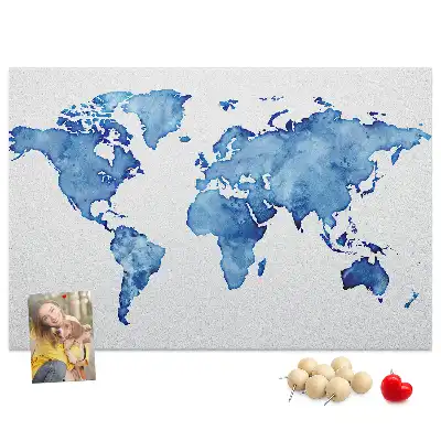 Bedruckte Korkplatte Weltkarte Aquarelle