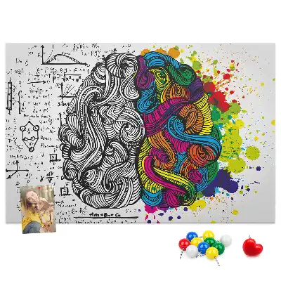 Bedruckte Korkplatte Psychologisches Motiv des Denkens
