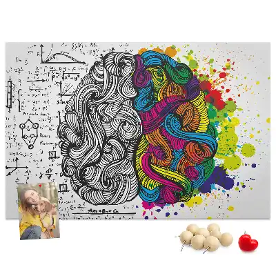 Bedruckte Korkplatte Psychologisches Motiv des Denkens