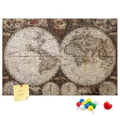 Bilder-Korktafel Klassischer Atlas aus alten Zeiten
