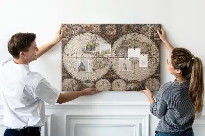 Bilder-Korktafel Klassischer Atlas aus alten Zeiten
