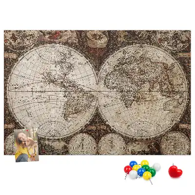 Bilder-Korktafel Klassischer Atlas aus alten Zeiten