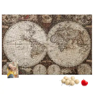 Bilder-Korktafel Klassischer Atlas aus alten Zeiten