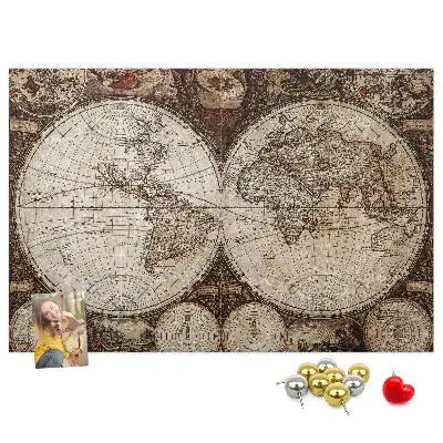 Bilder-Korktafel Klassischer Atlas aus alten Zeiten