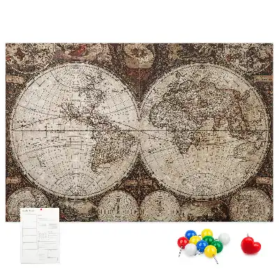 Bilder-Korktafel Klassischer Atlas aus alten Zeiten