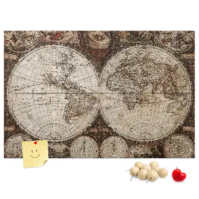 Bilder-Korktafel Klassischer Atlas aus alten Zeiten