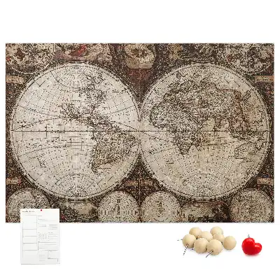 Bilder-Korktafel Klassischer Atlas aus alten Zeiten
