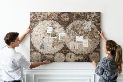 Bilder-Korktafel Klassischer Atlas aus alten Zeiten