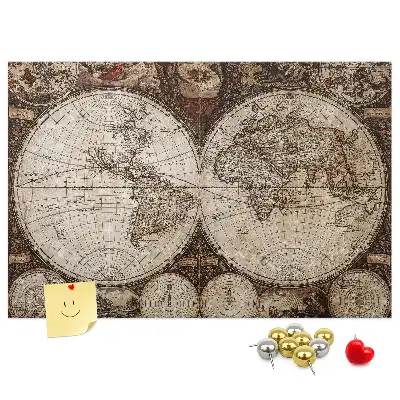 Bilder-Korktafel Klassischer Atlas aus alten Zeiten