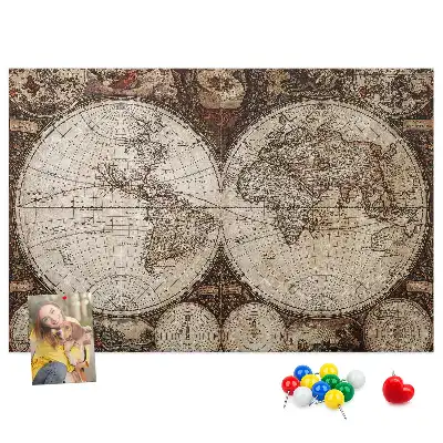 Bilder-Korktafel Klassischer Atlas aus alten Zeiten