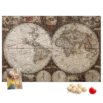 Bilder-Korktafel Klassischer Atlas aus alten Zeiten