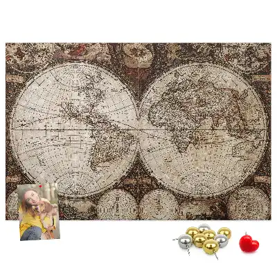 Bilder-Korktafel Klassischer Atlas aus alten Zeiten
