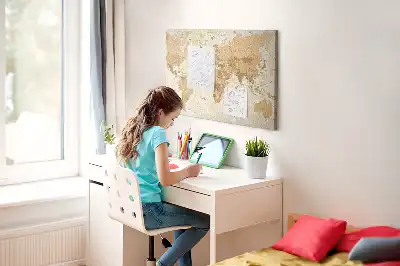 Bilder-Korktafel Länder und Grenzen des Globus