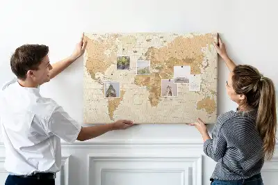 Bilder-Korktafel Länder und Grenzen des Globus