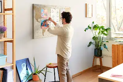 Bilder-Korktafel Länder und Grenzen des Globus