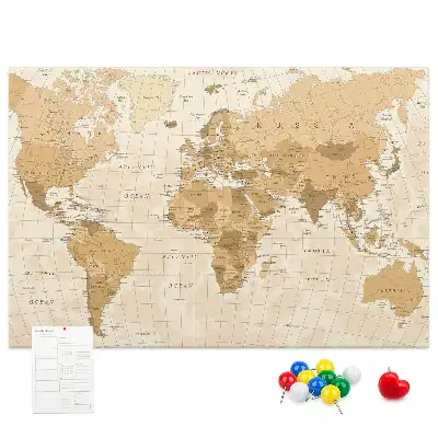 Bilder-Korktafel Länder und Grenzen des Globus