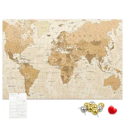 Bilder-Korktafel Länder und Grenzen des Globus