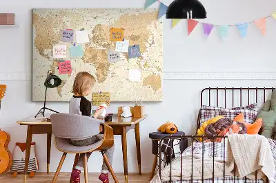 Bilder-Korktafel Länder und Grenzen des Globus