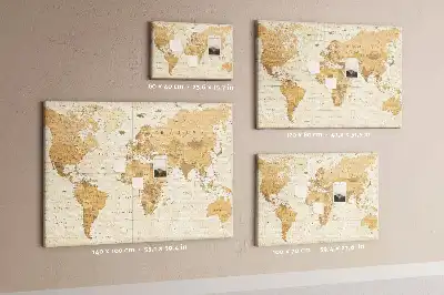 Bilder-Korktafel Länder und Grenzen des Globus