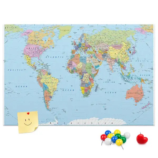 Pinnwand Administrative Karte des Globus
