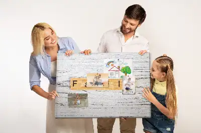 Bedruckte Korkplatte mit Familienmotiv