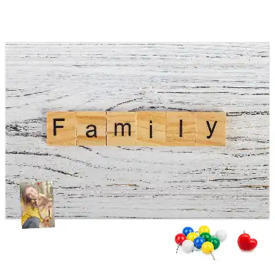 Bedruckte Korkplatte mit Familienmotiv