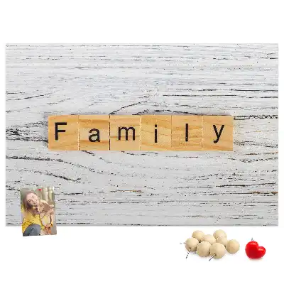 Bedruckte Korkplatte mit Familienmotiv